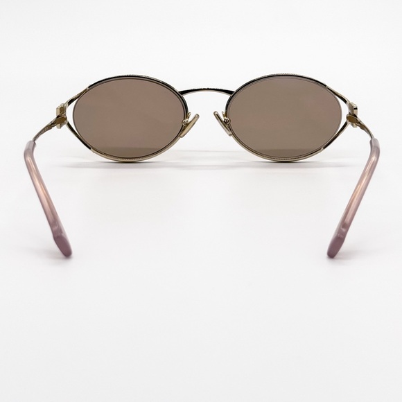 NEW MIU MIU SMU 52Y ZVN20F OVAL WOMEN SUNGLASSES MU52YS ZVN20F GOLD MU 52YS main image 6